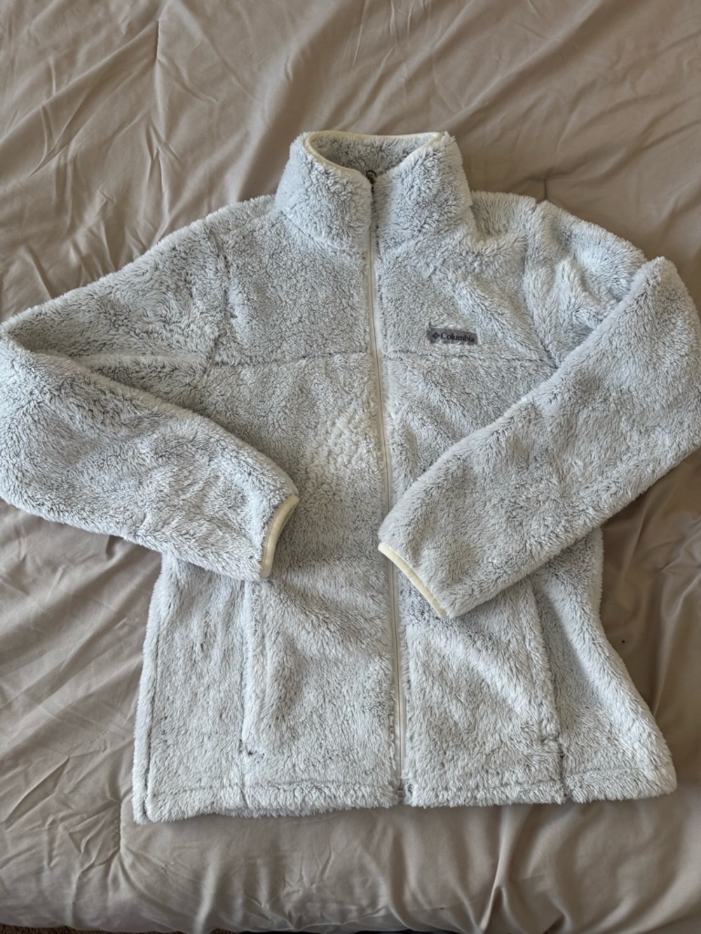 Columbia Plush Sherpa Full-Zip Jacket in Light Gray